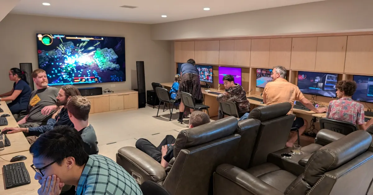Most people build a home theater. This engineer built a 20-node LAN party house.