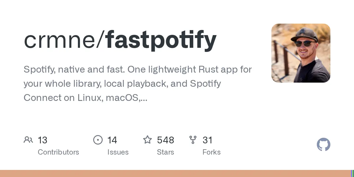 Fastpotify gives you a lightweight native Spotify app built in Rust