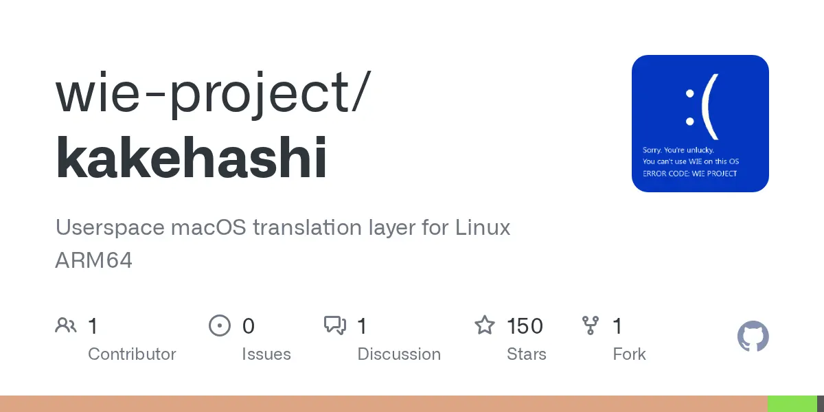 Kakehashi runs macOS ARM binaries directly on Linux
