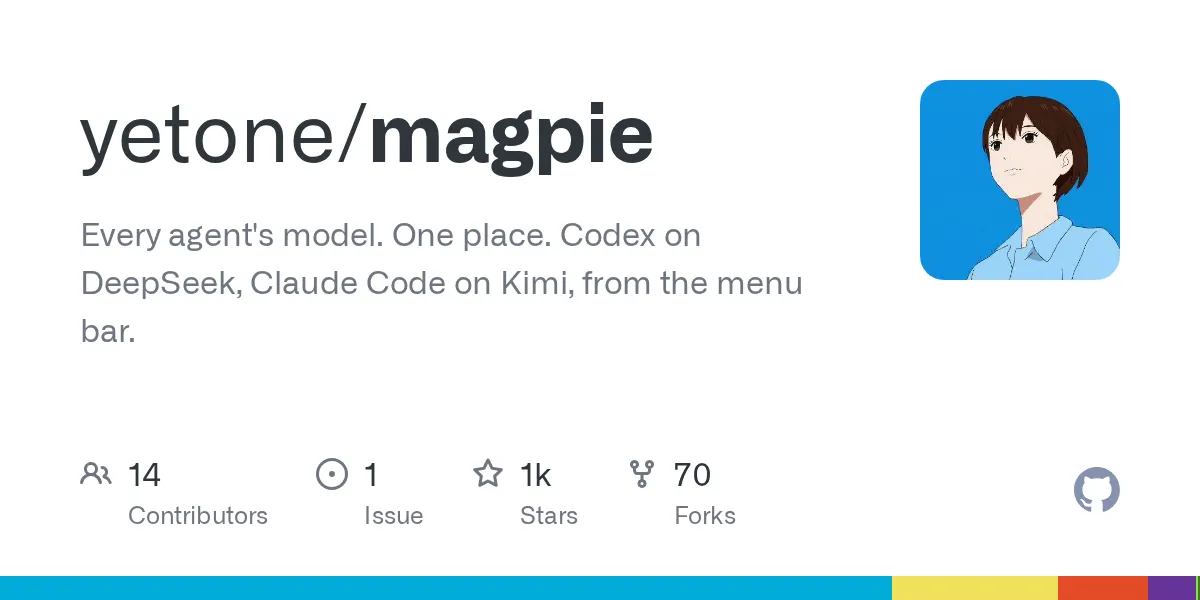Swap AI coding models from your menu bar with Magpie