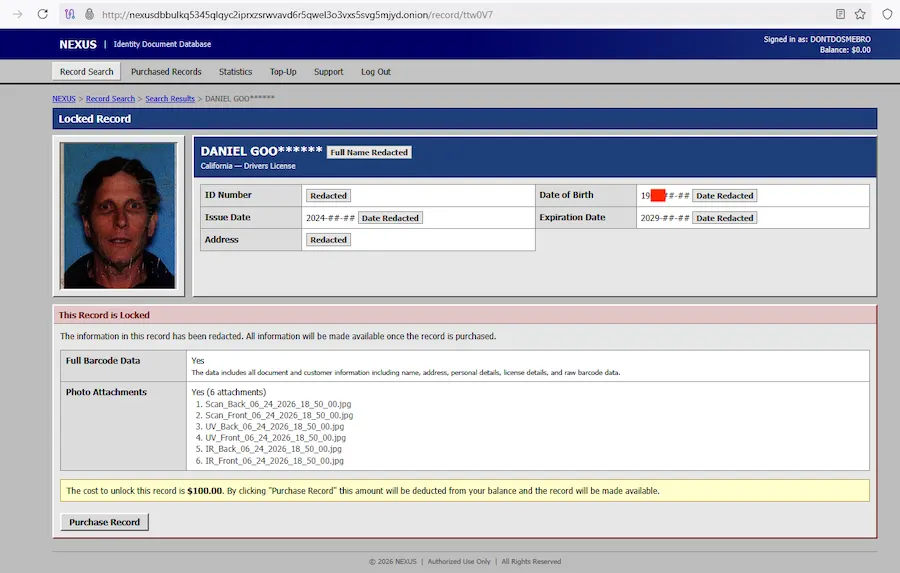 Handing your driver's license to a car rental desk could put it on the dark web hours later